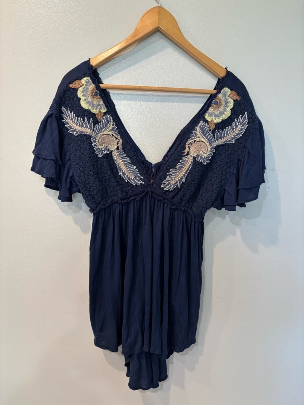 Free People Embroidered Fiesta Nueva Top Women’s Size Small